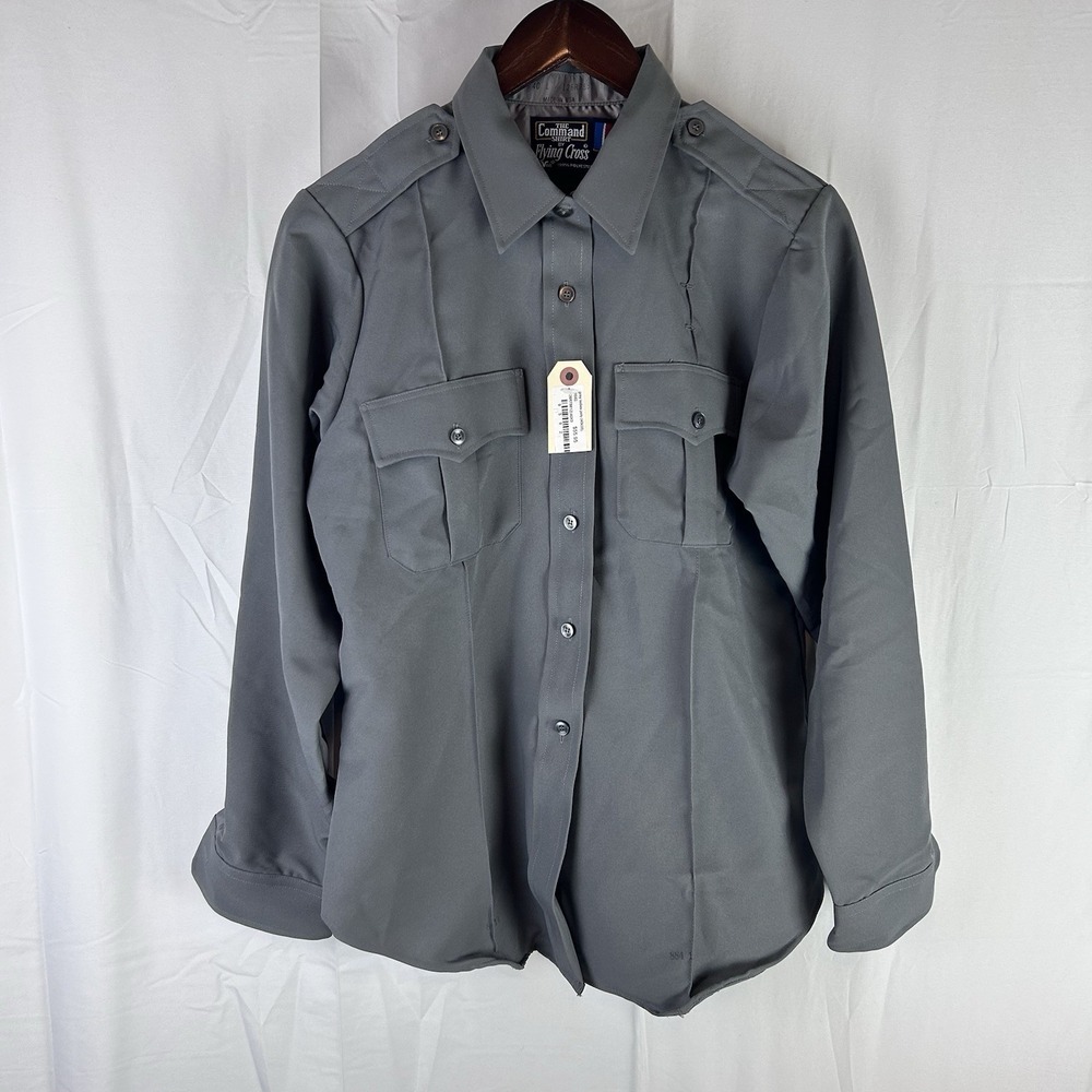 Flying Cross The Command Shirt‎ Gray Polyester Security Uniform Women's Large